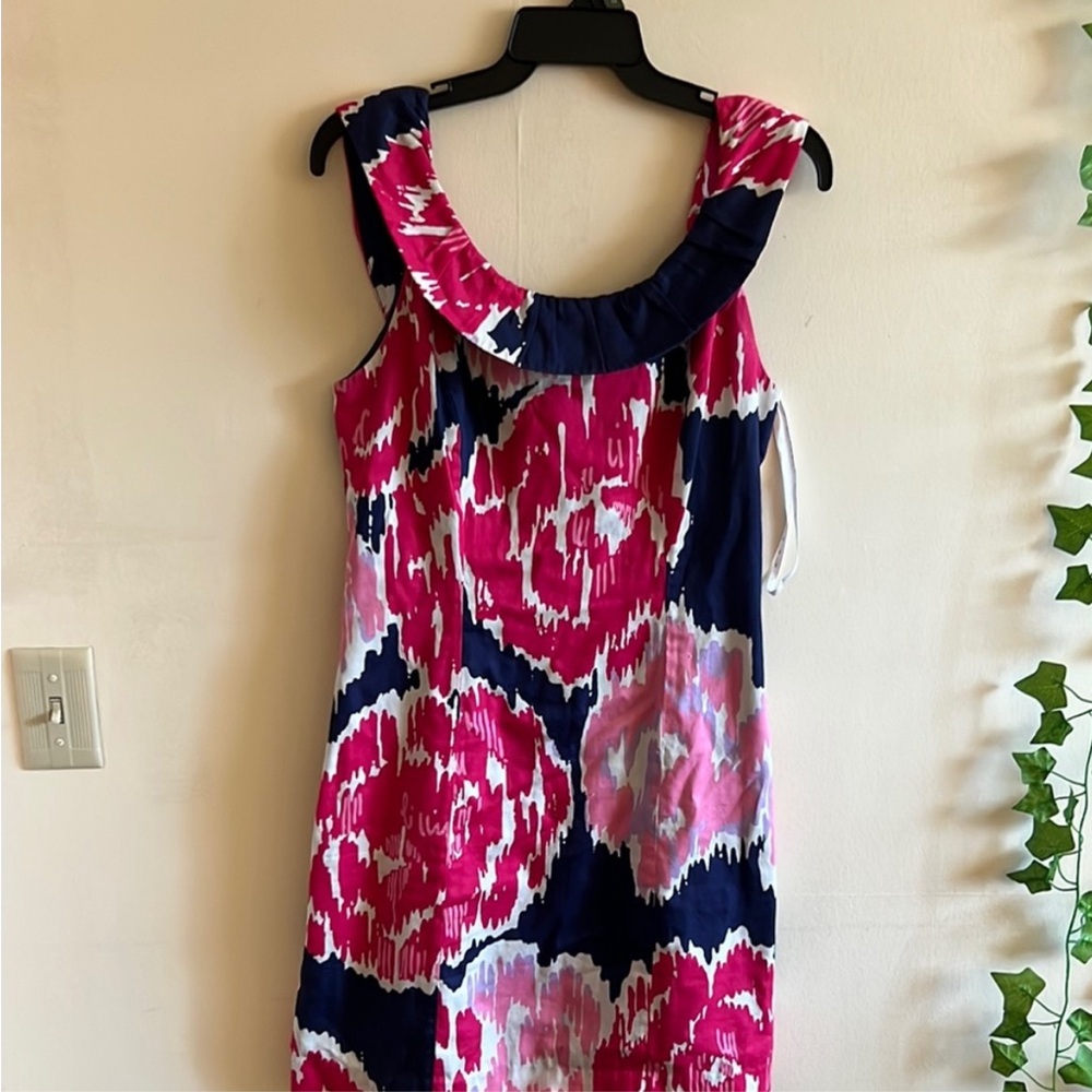 Lilly Pulitzer Vibrant Pink and Navy Sleeveless Dress